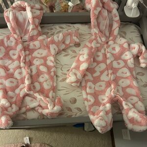 Cozy Pink and White Kids One Piece